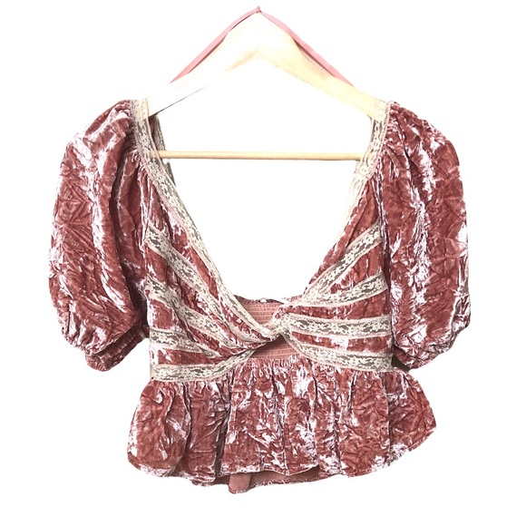 Free People Yours Truly Velvet Top XS - Picture 4 of 8